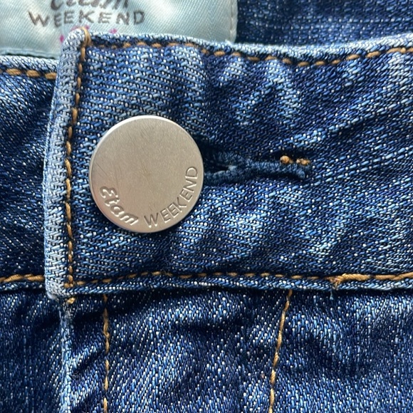 Jean Shorts Size 165/66A (38) “ Etam  Weekend” Trendy Denim Jewels & Threadwork - Picture 6 of 8